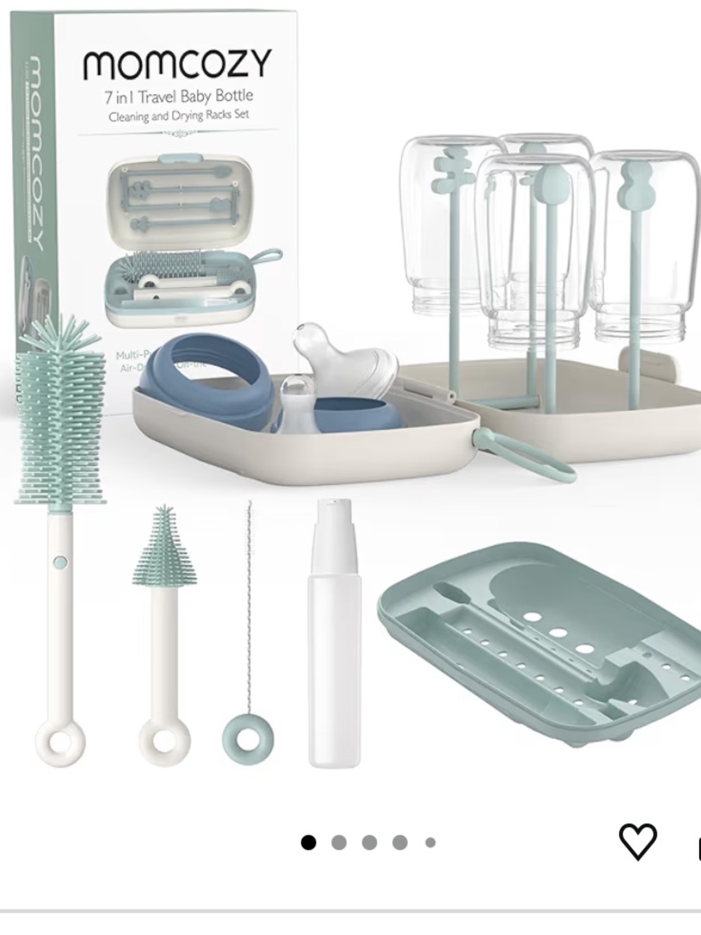 2/$22 Bundle - Momcozy 7-in-1 Travel Baby Bottle Cleaning & Drying Set